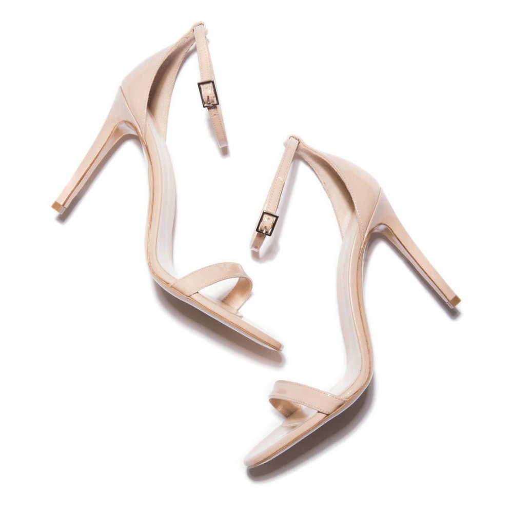 M Gemi Nuca Nude Patent Sandal Heels